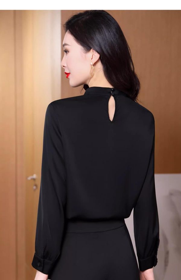 61jGVnDLBNL.jpg Ladies' Summer Lightweight Chiffon Shirt Long-Sleeved Business Casual Blouse for Women