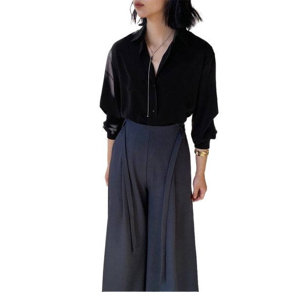 Women's Lace Collar Shirt Spring Korean Style Elegant Long Sleeve Tops