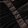 Women's Retro Lace Spliced Chiffon Dress Round Neck Hollow Layered Elegant Party Festive Dresses