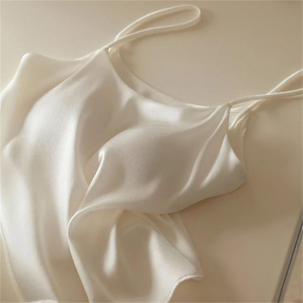 Women's Silk Camisole 93% Mulberry Silk 7% Spandex Padded Bralette Tube Top Tank Black White Gray