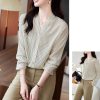 Ladies' Summer Elegant Chiffon Shirt Long-Sleeved for Office Travel Top Blouse for Women