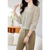 Ladies' Summer Elegant Chiffon Shirt Long-Sleeved for Office Travel Top Blouse for Women