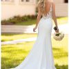 Women's Mermaid Wedding Dresses for Bride 2024 Boho Long Lace Bridal Gowns for Wedding YMSWD01