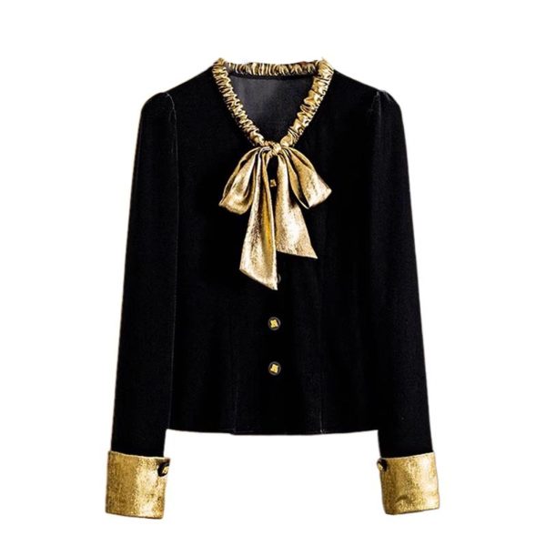 Ladies' Summer Chiffon Long-Sleeved Top for Club Gatherings Library Visits Study Sessions Blouse for Women