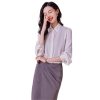 Ladies' Summer Long-Sleeved Chiffon Top for Business Loose Fit Blouse for Women