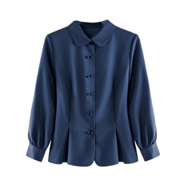 61uFOxhjZrL.jpg Ladies' Summer Long-Sleeved Chiffon Shirt for Business Meetings Trade Shows Corporate Events Blouse for Women