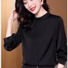Ladies' Summer Lightweight Chiffon Shirt Long-Sleeved Business Casual Blouse for Women