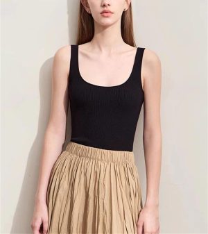 Women's Chilled Silk Camisole - U-Neck Refreshing Undershirt for Summer Minimalist Basics