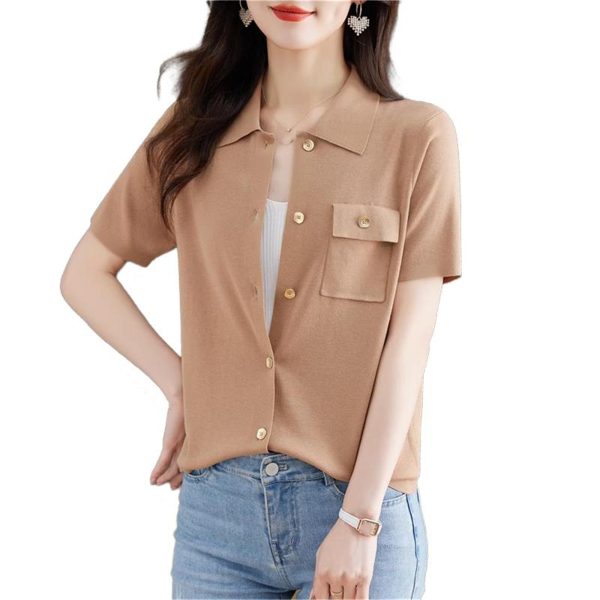 Women's Knitwear Cardigan Thin Summer Short Sleeve Shawl Casual Top