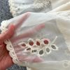 Elegant Vintage Lace Maxi Dresses for Women V Neck Embroidery Loose Fit Beach Holiday Dress with Sash