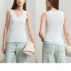 Women's Lazy Knit Vest - Solid U-Neck Sweater Top for Casual Spring Wear