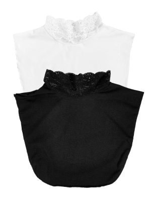 Dickey Detachable Lace Elegant Set Half Top Mock Blouse Collar Base Fake Collar Neck Cover for Women Girls