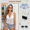 Going Out Tops for Women Lace Tank Tops Sleeveless Sexy Y2k Crop Summer Tops 2025