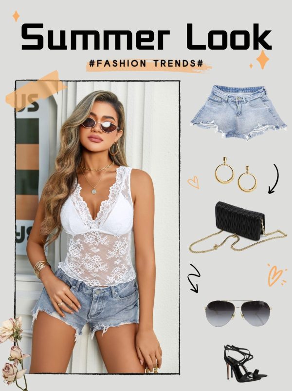 Going Out Tops for Women Lace Tank Tops Sleeveless Sexy Y2k Crop Summer Tops 2025