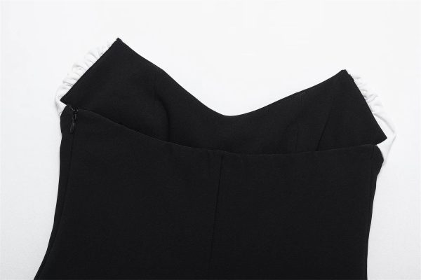 Women Side‑Zipper Tube Vest, Off‑Shoulder Sleeveless Top