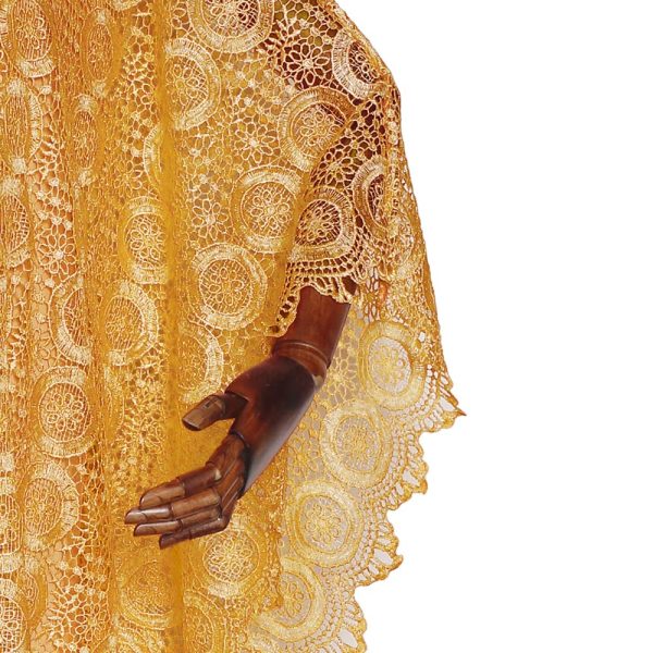 Women's Solid Color Lace Kaftan Dress Embroidery Rhinestone Evening Party Gown Plus Size