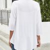 Women Cardigan 3/4 Sleeves Open Front Lightweight Cardigan Draped Ruffles Knit Cardigan