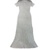 Women's Sheer Jacquard Trumpet Dress - Hollow Out Short Sleeve Suspender Mermaid Gown