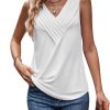 Womens Summer Tank Tops V Neck Sleeveless Loose Fit Summer Casual T-Shirts Blouses