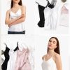 Womens Silk Camisole 100% 19MM Mulberry Silk Basic Tank Tops Summer Casual Classic Top Loose