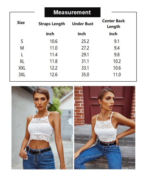 Lace Bralette for Women High Neck Camisoles Racerback Double-Layered Crop Top