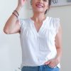 Women's V Neck Guipure Lace Tank Tops Sleeveless Dressy Blouses Summer Casual Solid/Floral Tunic Shirts