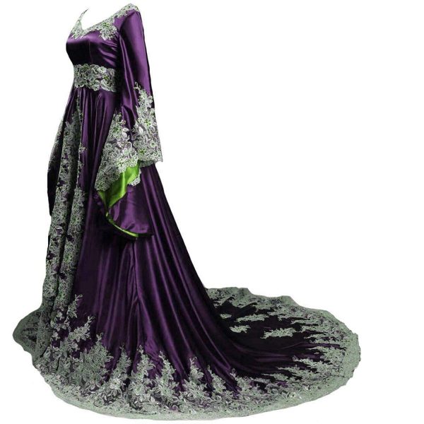 713vBzyhyGL.jpg Vintage Long Sleeves Formal Evening Gowns A Line Women Gothic Dresses
