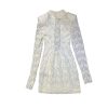 Women's Backless Party Dress - Crisscross Lace-Up Long Sleeve Bodycon Midi Dress