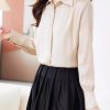 Ladies' Summer Chiffon Long-Sleeved Top for Casual Work Print Blouse for Women