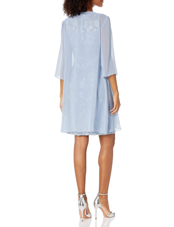 7191FlBlQL.jpg Women's Midi Length Embroidered Fit and Flare Dress