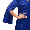 Wedding Guest Cocktail & Formal Dresses for Women - Lace Sequin Prom Evening Dress