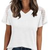 Women Mesh Sleeves Casual T-Shirts Summer Fashion See Through Blouses Tee S-3XL