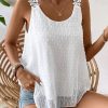 Womens Tank Tops Flowy Sleeveless Summer Boho Blouses for Women Casual Crewneck Spaghetti Strap Lace Camisole Shirts