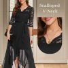 Women's V-Neck Dress for Women Wedding Guest Hi-Lo Floral Lace Prom Cocktail Party Formal Bridesmaid Dress