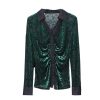 Ladies' Summer Long-Sleeved Chiffon Shirt Plaid Pattern for Riding Ranch Visits Blouse for Women