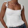 Women Y2k Lace Trim Tank Tops Teen Girl Fairycore Sleeveless Solid Going Out Streetwear Summer Crop Camisole