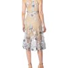 Women's Audrey Spaghetti Strap Midi A-line 3D Floral Dress