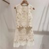 Women's 2025 Backless Lace Dress - Summer Ruffle Crewneck Elegant
