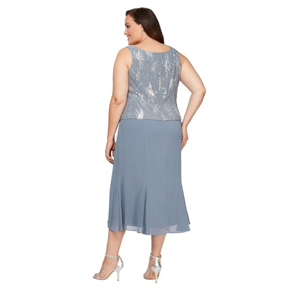 Women's Tea Length Mother of The Bride Jacket Dress, Formal Events, Wedding Guest (Plus Size)