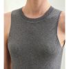 Women's Knitted Sweater Vest - Stripe Design O-Neck Inner Layer Top for Autumn Minimalist Style