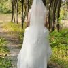 Lace Train Wedding Dress for Bride Aline Applique Bride Dress Long Tulle Off Shoulder Strapless