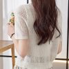 Women's Knitwear Thin Hollow Out Shawl Short Sleeve Ice Silk Outerwear Casual Top