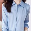 Ladies' Summer Chiffon Long-Sleeved Top for Casual Work Print Blouse for Women