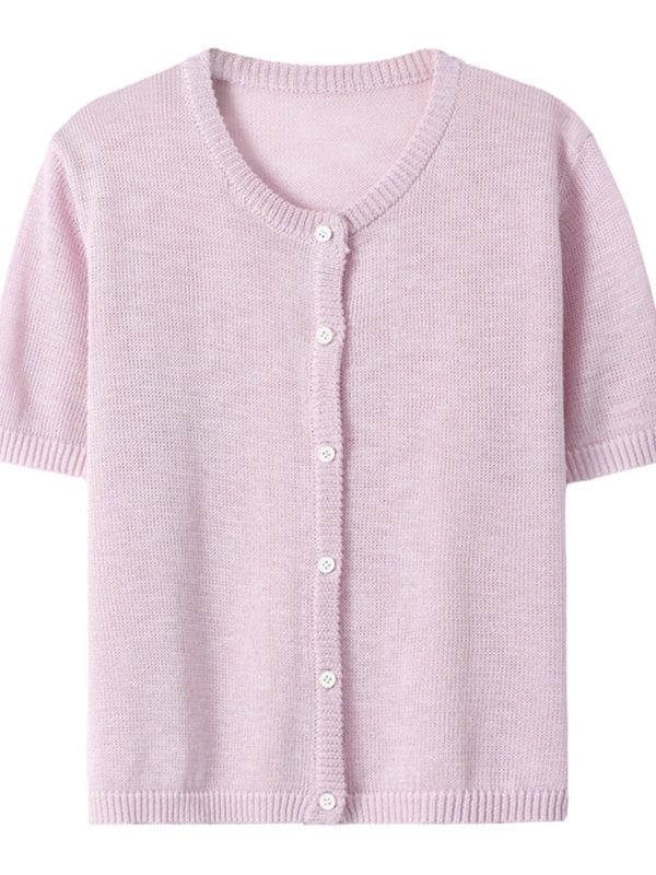 Women's Knitwear Short Sleeve Cardigan Summer Shawl Commuting Casual Top