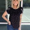 Women's Shirts Summer Casual Crewneck Lace Crochet Short Sleeve Blouses Cute Floral Print Loose Tunic Tops