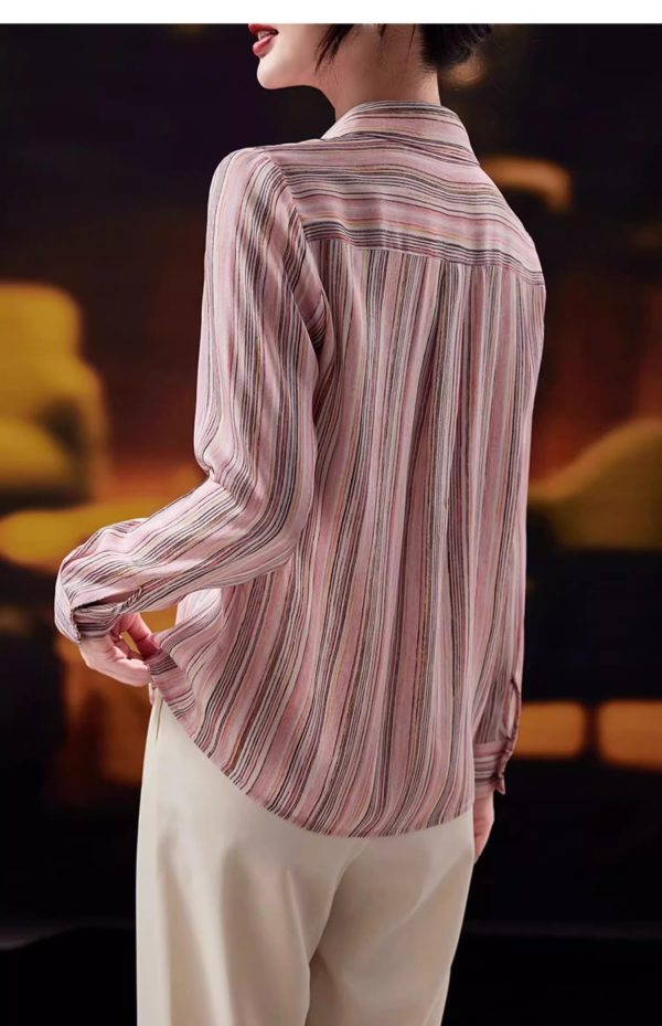 Ladies' Summer Chiffon Top Long-Sleeved Professional Casual Blouse for Women