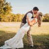 Romantic Ivory Lace Wedding Dresses for Brides V Neck Backless Cap Sleeves Sheath Boho Bridal Gown for Bride