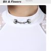 Women's Slim Fit Show Shirt with Lace Sleeves and Iconic Bit Breathable Comfortable Rider Top