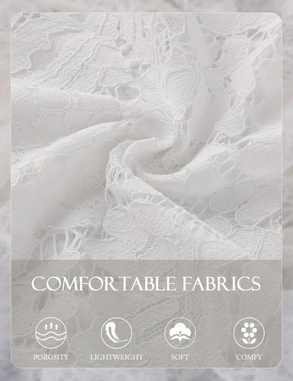 Lace-Tops for Women: Sheer Lace Long Sleeve Top, Elegant Dressy Blouse, Sheer Tops for Women