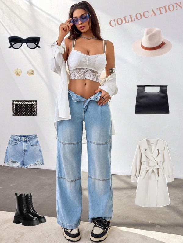 Lace Bralette for Women Padded Bralette Sexy V Neck Camisoles Y2k Tank Slim Cami Crop Top